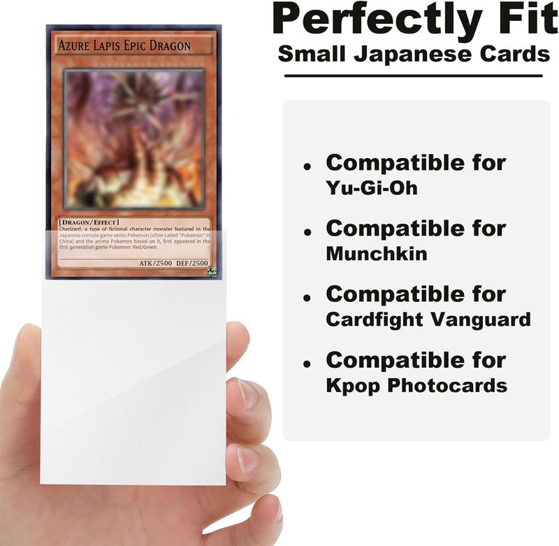 Fabmaker White Card Sleeve 200 Pack Compatible with Yu-gi-oh Card Sleeve Japanese Small Card Sleeves Photocard Sleeves 62x89mm, Back Textured Perfect Shuffling, Protect Your Japanese Sized Photocard Never Tear - Image 5